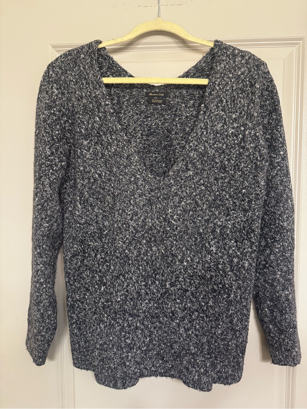Massimo Dutti Marled V-Neck Sweater